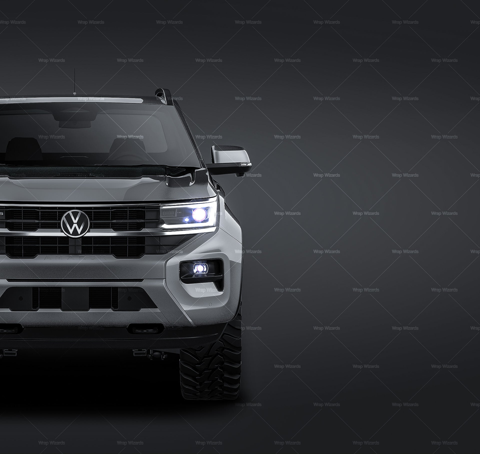 Volkswagen Amarok 2023 double cab glossy finish - all sides Car Mockup Template.psd
