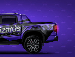 Volkswagen Amarok 2023 double cab glossy finish - all sides Car Mockup Template.psd