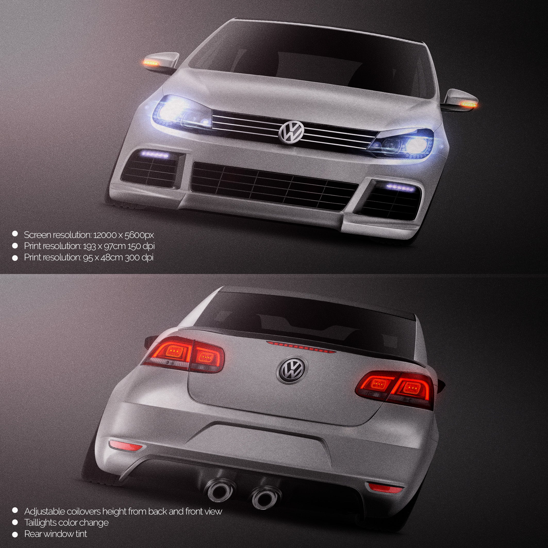 Premium car mockup for Volkswagen EOS