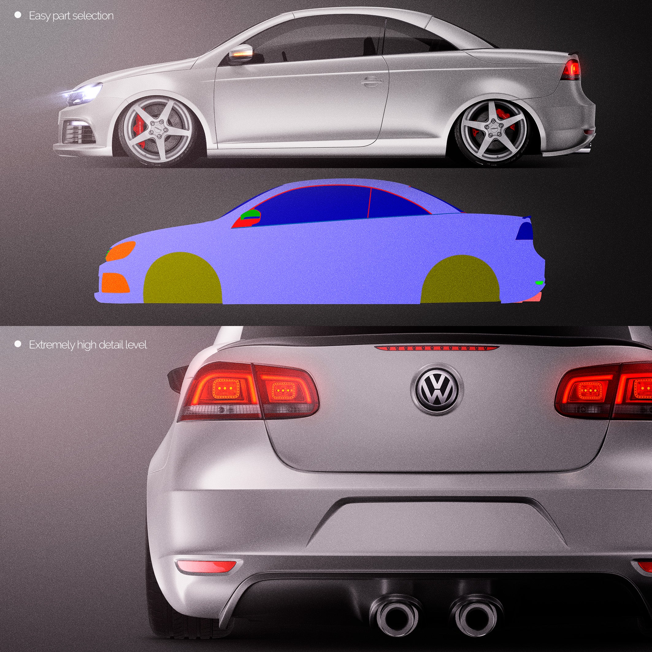 Premium car mockup for Volkswagen EOS