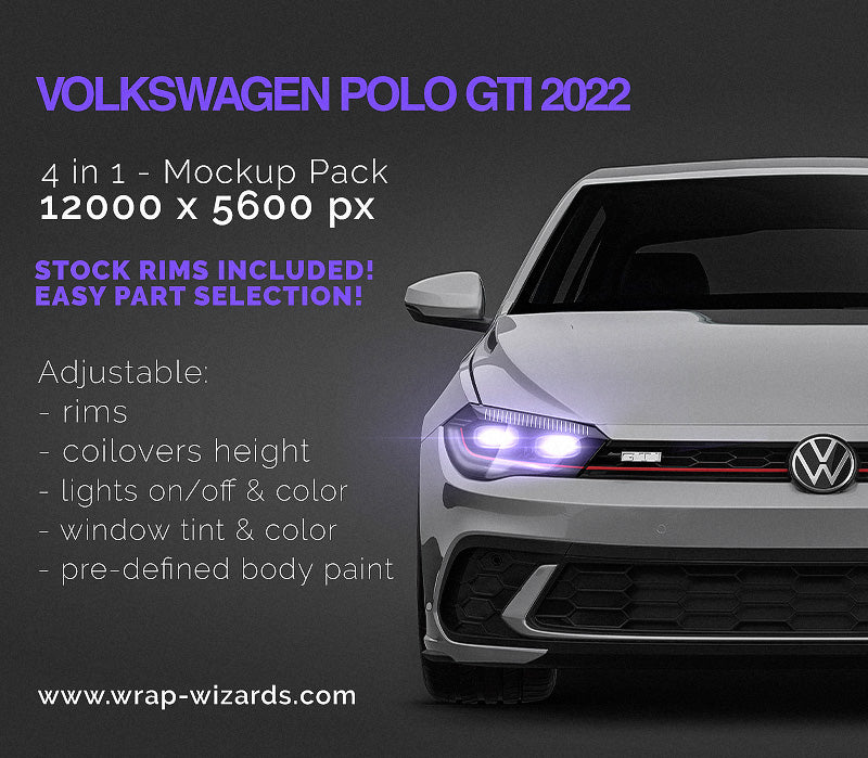 Volkswagen Polo GTI 2022 Glossy - Car Mockup