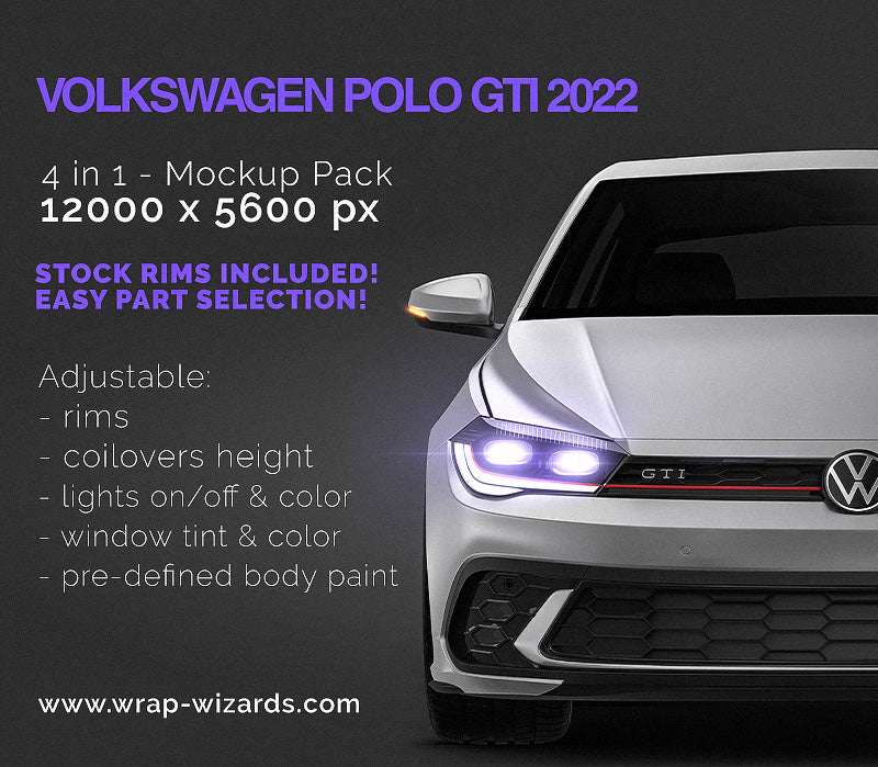 Volkswagen Polo GTI 2022 Matt - Car Mockup