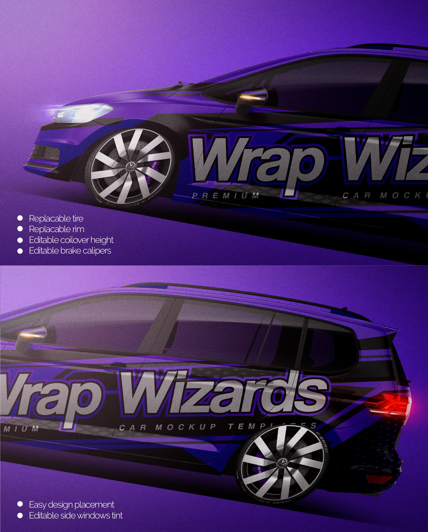 Volkswagen Touran 2016 no solar roof - Car Mockup