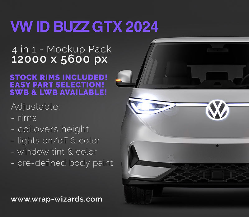 Premium car mockup for ID BUZZ GTX