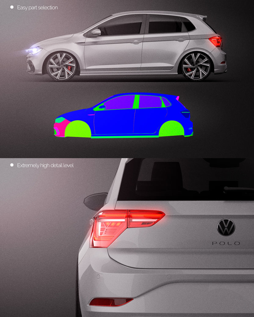 Volkswagen Polo R-Line 2022 Glossy - Car Mockup – Wrap-Wizards.com ...