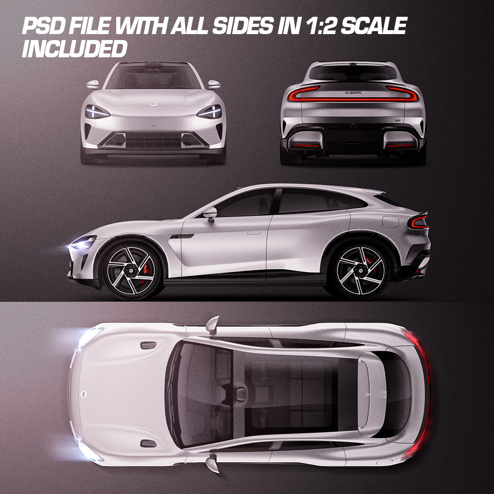 Premium car mockup for Xiaomi YU7 2025