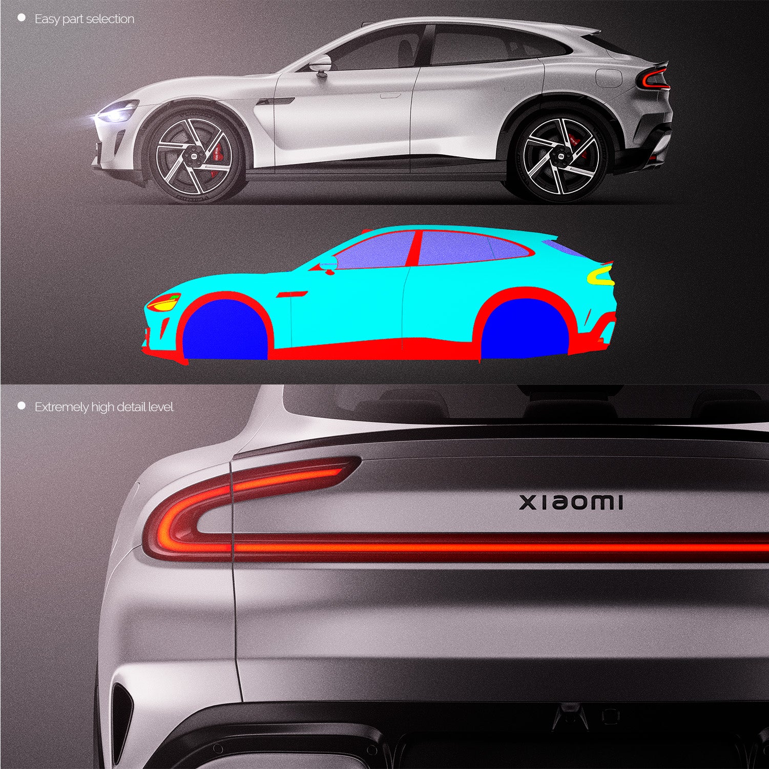 Premium car mockup for Xiaomi YU7 2025