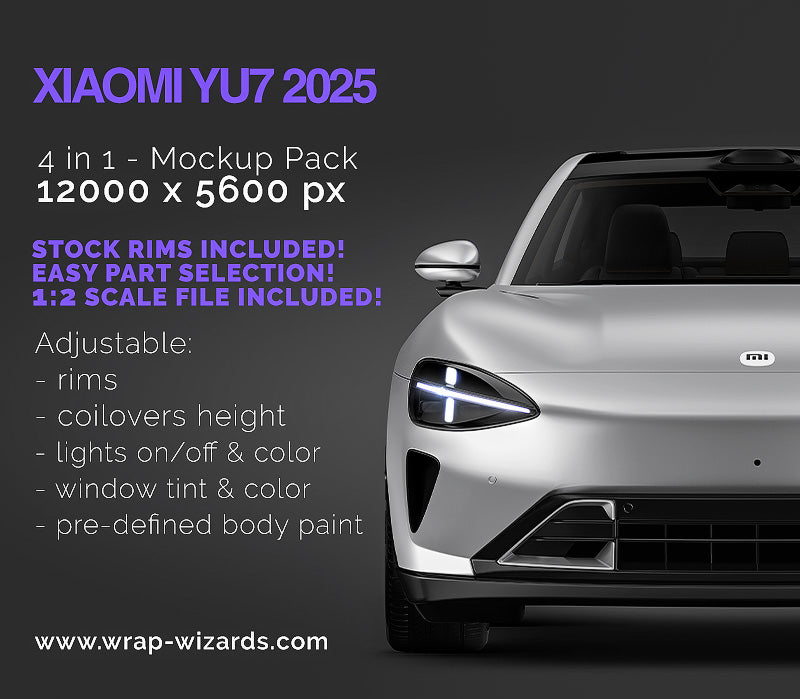 Premium car mockup for Xiaomi YU7 2025