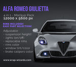 Alfa Romeo Giulietta glossy finish - all sides Car Mockup Template.psd