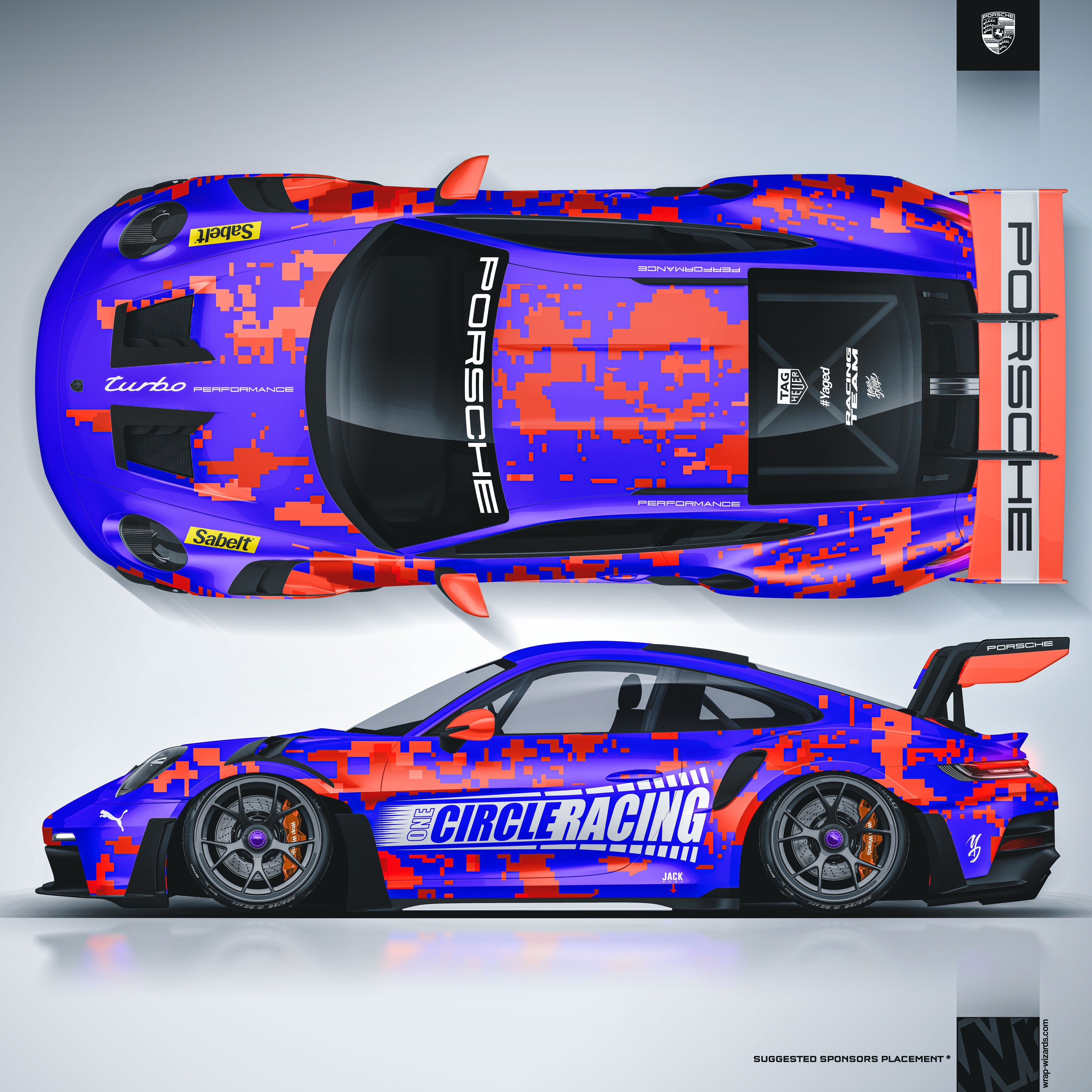 Design - Porsche - CIRCLE RACING - READY TO PRINT FILES