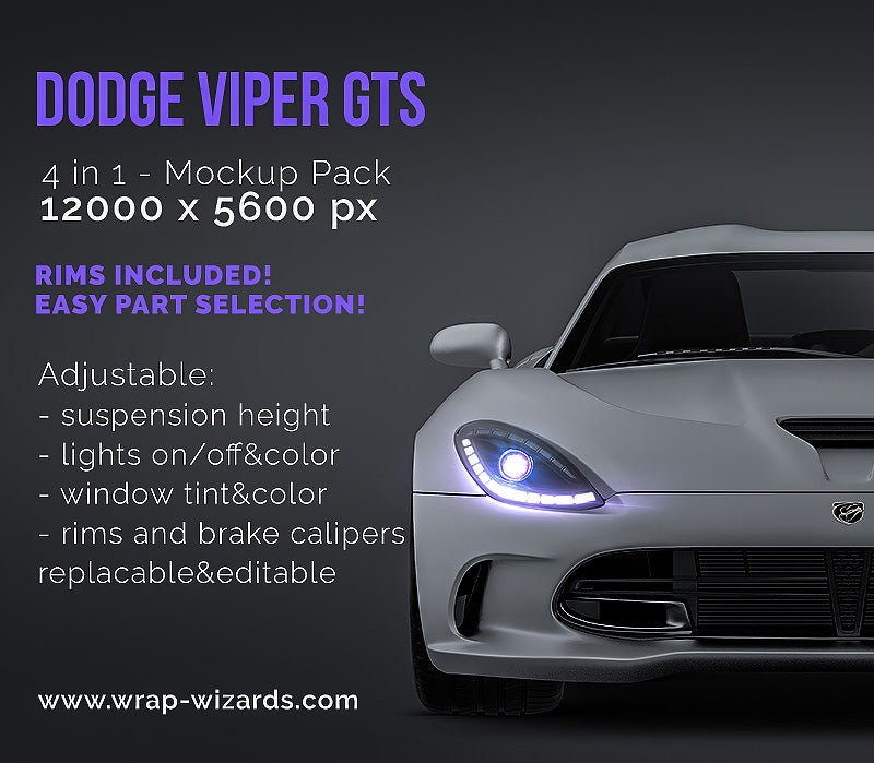 Dodge Viper GTS - Car Mockup