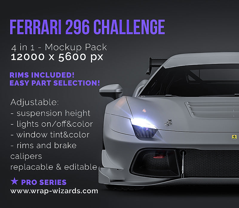 Ferrari 296 Challenge 2024 - Car Mockup