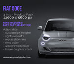 Fiat 500 E satin matt finish - all sides Car Mockup Template.psd