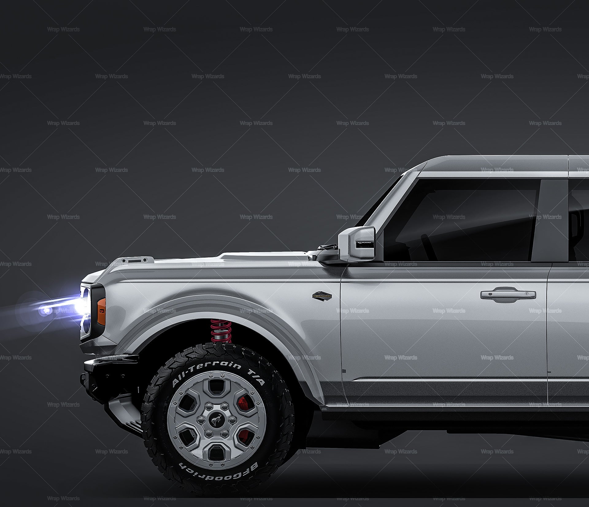 Ford Bronco 2022 glossy finish - all sides Car Mockup Template.psd