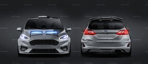 Ford Fiesta Rally3 glossy finish - all sides Car Mockup Template.psd