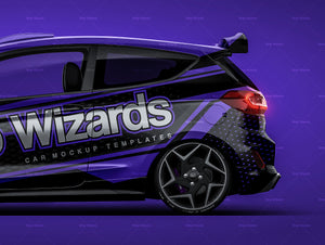 Ford Fiesta Rally3 glossy finish - all sides Car Mockup Template.psd