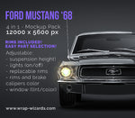 Ford Mustang '68 glossy finish - all sides Car Mockup Template.psd