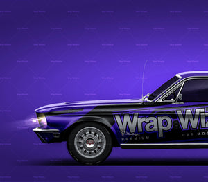 Ford Mustang '68 glossy finish - all sides Car Mockup Template.psd