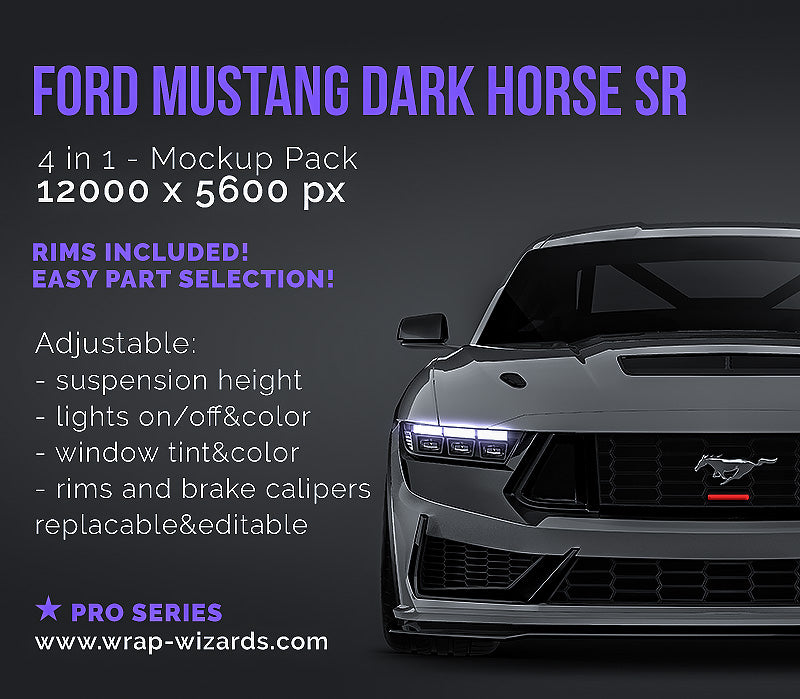 Ford Mustang Dark Horse SR 2024 - Car Mockup