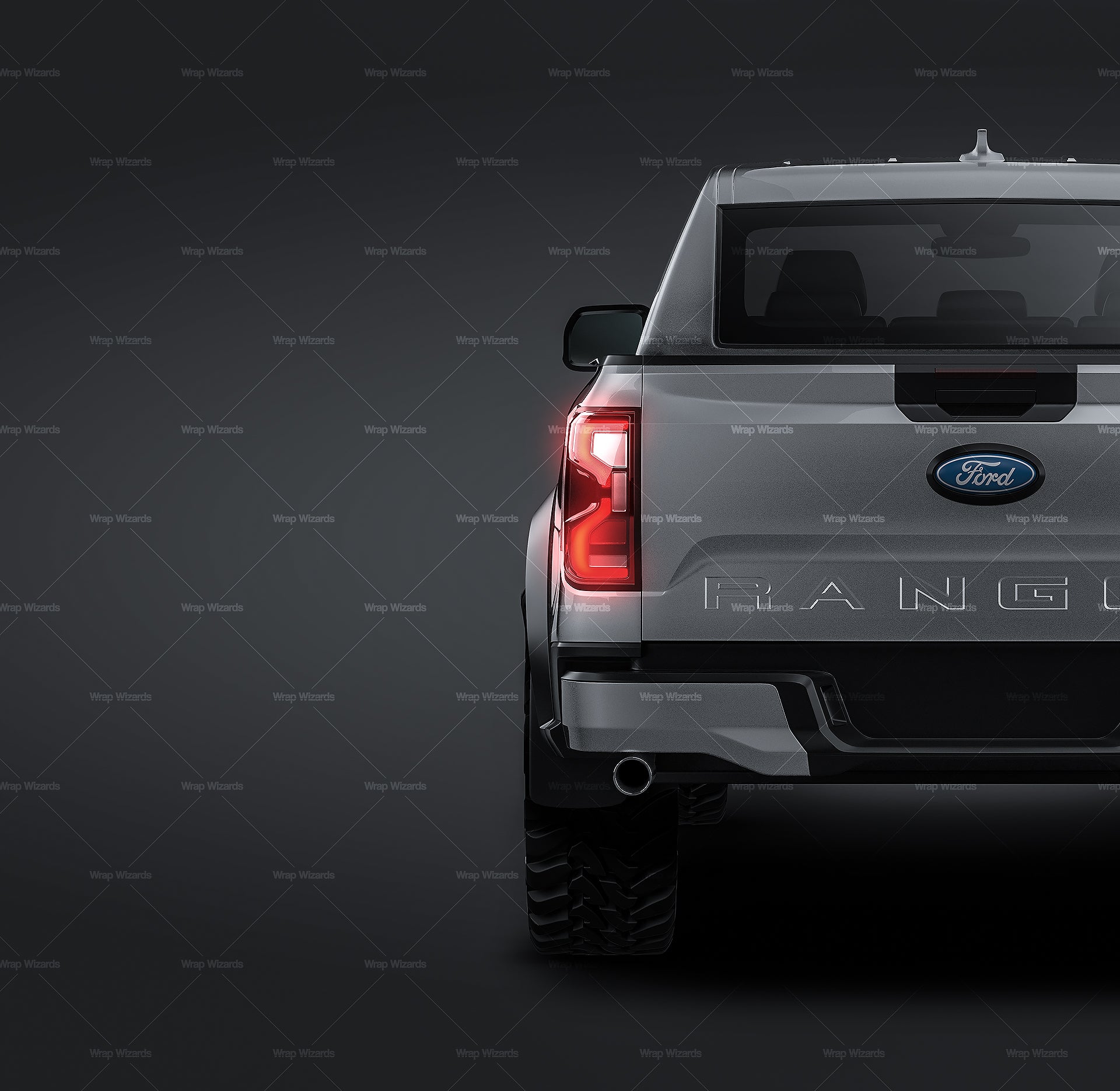 Ford F-150 Ranger Raptor 2023 glossy finish - all sides Car Mockup Template.psd