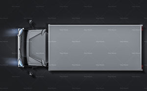 Hino 300 custom box truck with tail lift glossy finish - all sides Car Mockup Template.psd