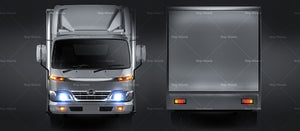 Hino 300 custom box truck glossy finish - all sides Car Mockup Template.psd