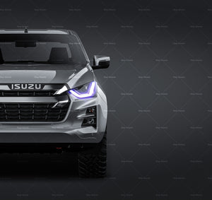 Isuzu D-Max Highlander double cab glossy finish - all sides Car Mockup Template.psd