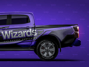 Isuzu D-Max Highlander double cab glossy finish - all sides Car Mockup Template.psd