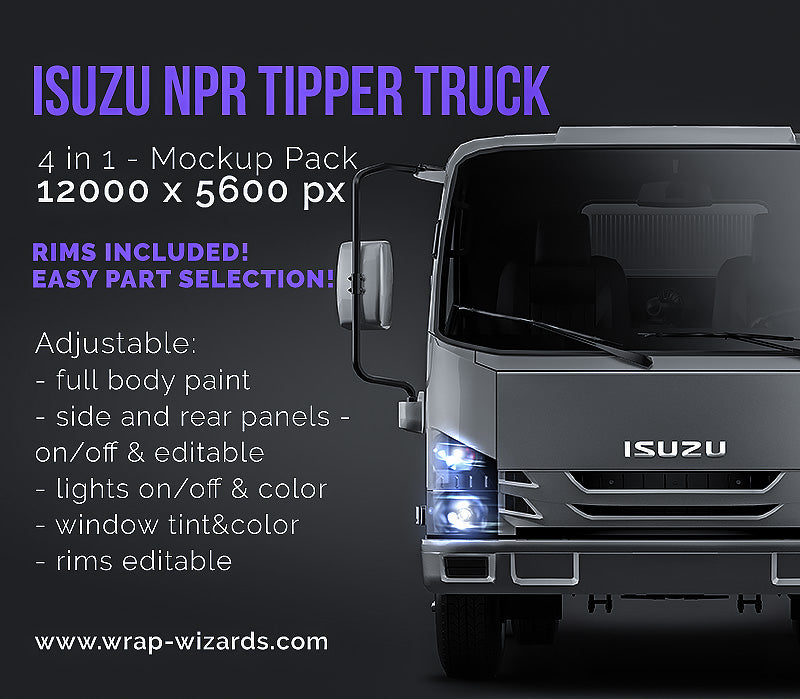 Isuzu NPR Tipper Truck - Truck/Pick-up Mockup