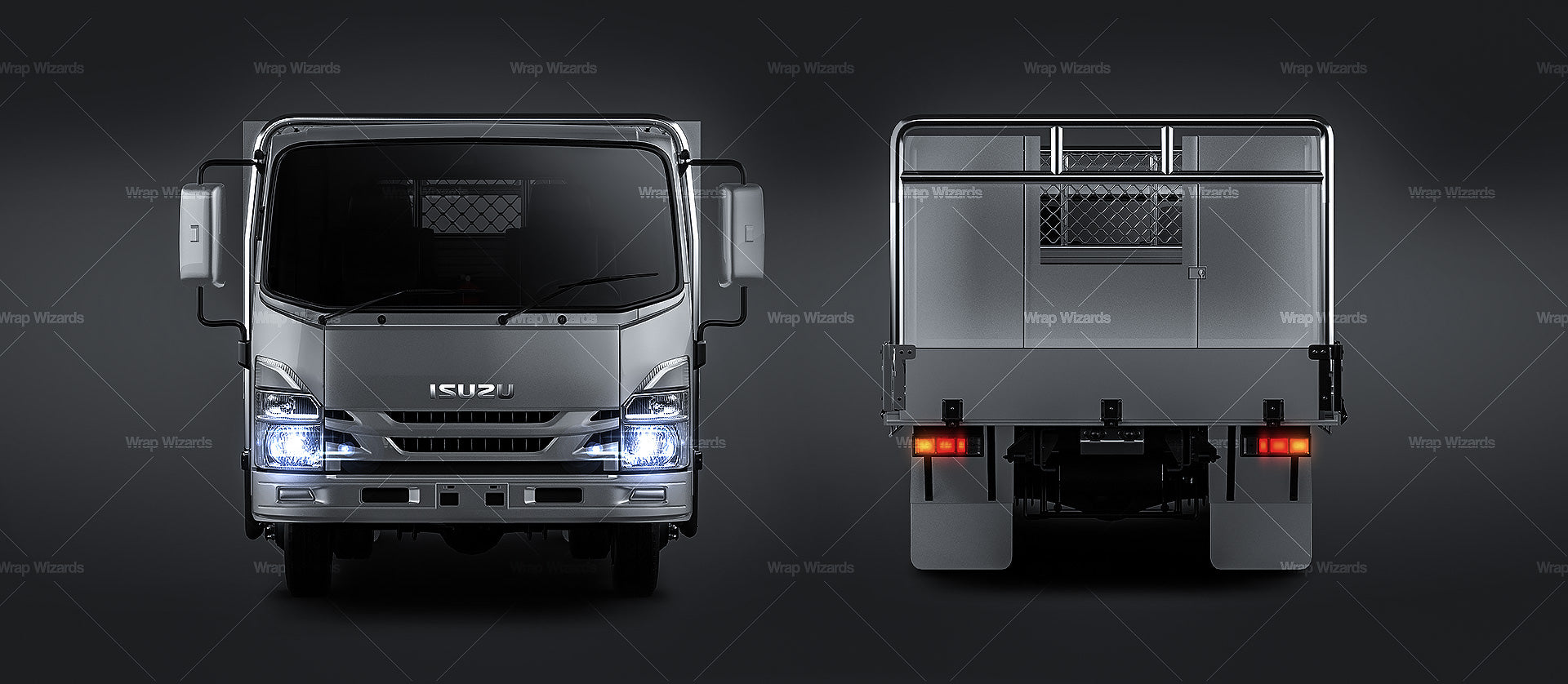 Isuzu N series truck with alloy tray and custom toolboxes- Truck/Pick-up Mockup