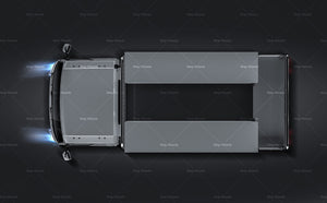 Isuzu N series truck with alloy tray and custom toolboxes glossy finish - all sides Car Mockup Template.psd