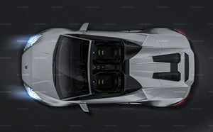 Lamborghini Huracan Evo Spyder glossy finish - all sides Car Mockup Template.psd
