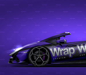 Lamborghini Huracan Evo Spyder glossy finish - all sides Car Mockup Template.psd