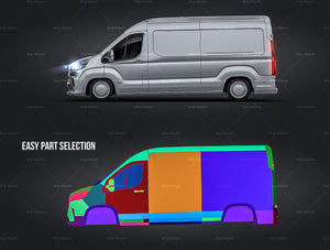 Maxus Deliver 9 | LDV Deliver 9 L3H2 glossy finish - all sides Car Mockup Template.psd