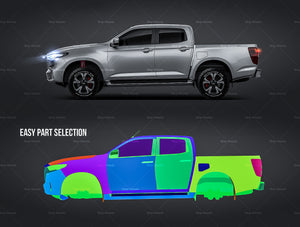 Mazda BT-50 Double cab glossy finish - all sides Car Mockup Template.psd