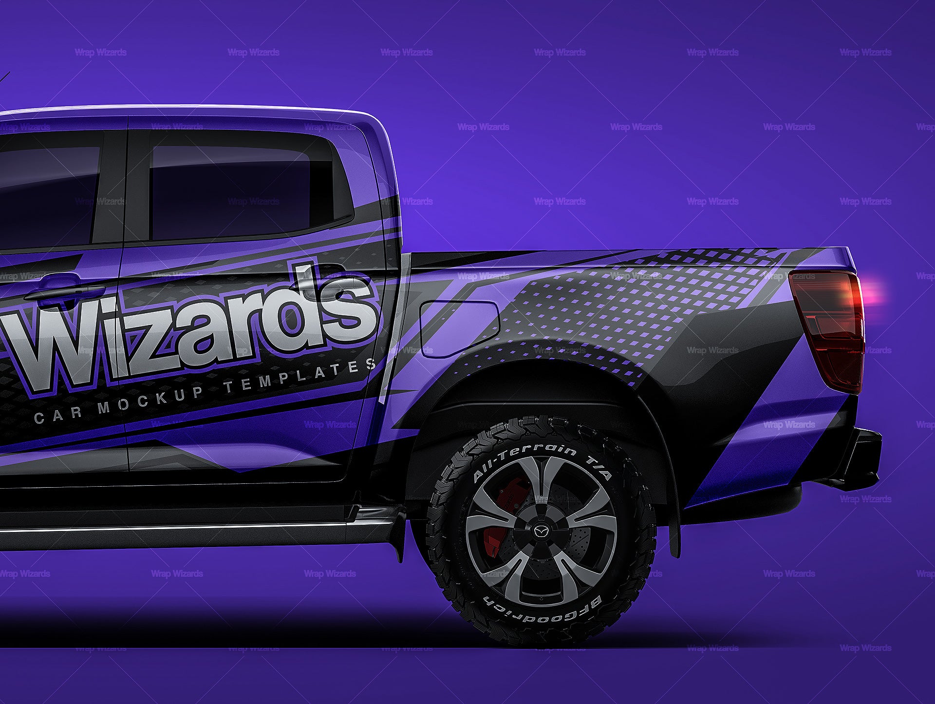 Mazda BT-50 Double cab glossy finish - all sides Car Mockup Template.psd