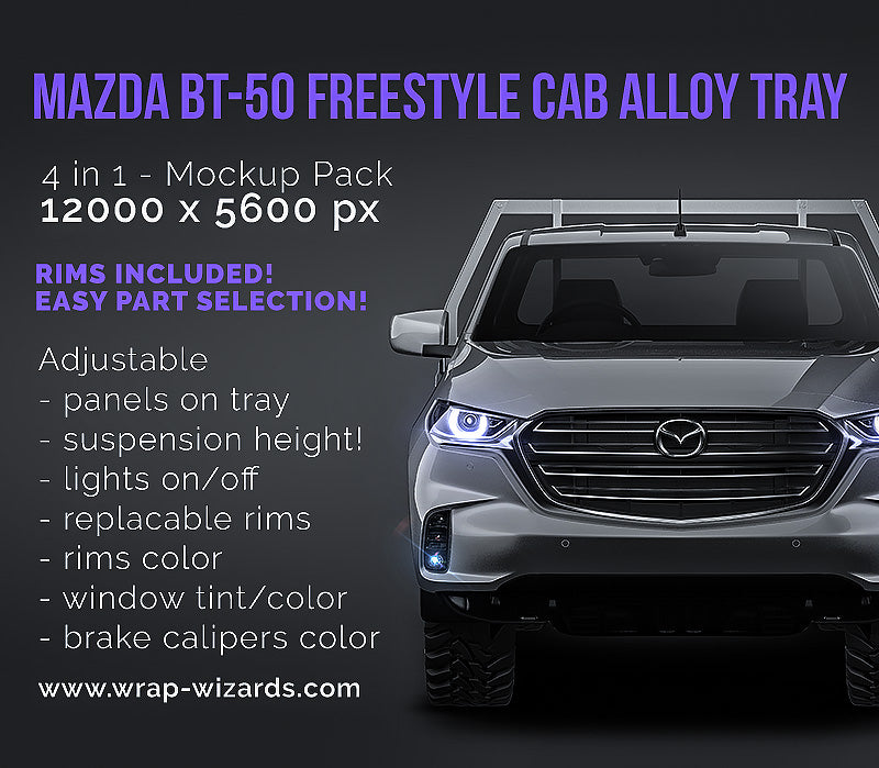 Mazda BT-50 Freestyle cab with alloy tray - Truck/Pick-up Mockup