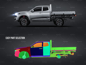 Mazda BT-50 Freestyle cab with alloy tray glossy finish - all sides Car Mockup Template.psd