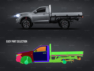 Mazda BT-50 Single cab with alloy tray glossy finish - all sides Car Mockup Template.psd