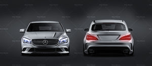 Mercedes Benz CLA Shooting Brake with AMG rear bumper satin matt finish - all sides Car Mockup Template.psd