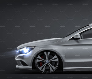 Mercedes Benz CLA Shooting Brake with AMG rear bumper satin matt finish - all sides Car Mockup Template.psd