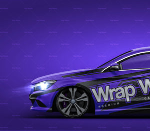 Mercedes Benz CLA Shooting Brake with AMG rear bumper satin matt finish - all sides Car Mockup Template.psd