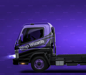 Mitsubishi Fuso Canter 515 Wide Single Cab chassis glossy finish - all sides Car Mockup Template.psd