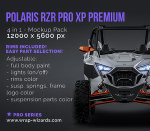 Polaris RZR Pro XP Premium 2022 satin matt finish - all sides Car Mockup Template.psd