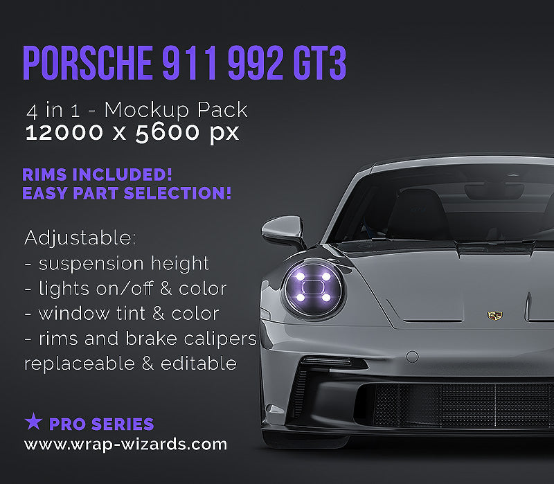 Porsche 911 992 GT3 2022 - Car Mockup