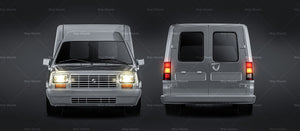 Renault Express glossy finish - all sides Car Mockup Template.psd