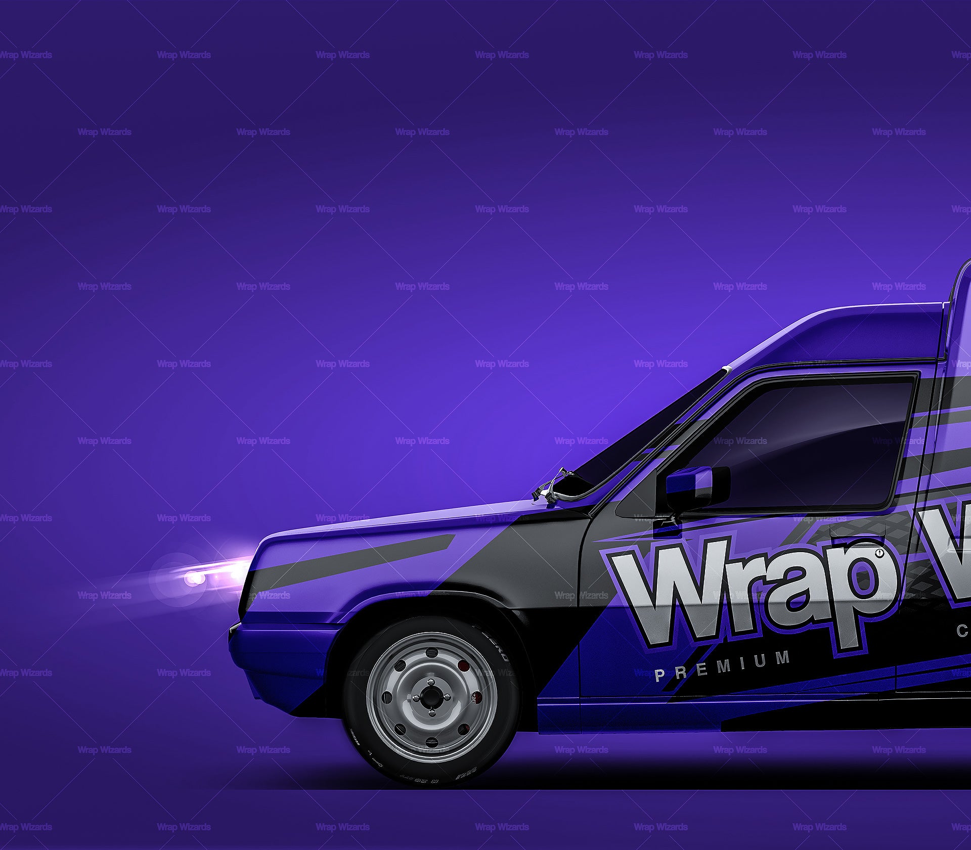 Renault Express glossy finish - all sides Car Mockup Template.psd