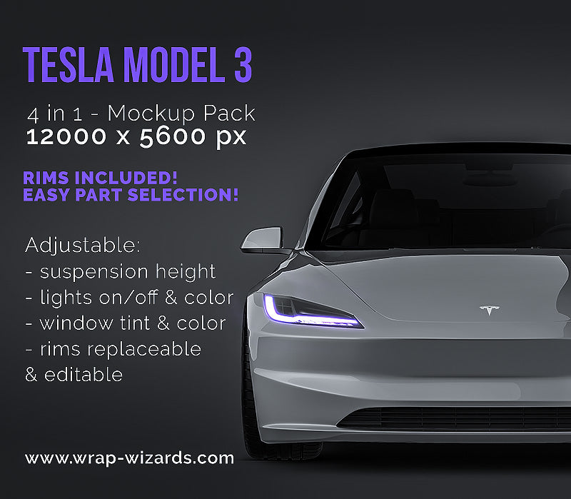 Tesla Model 3 2024 - Car Mockup
