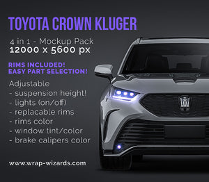Toyota Crown Kluger 2022 hybrid glossy finish - all sides Car Mockup Template.psd