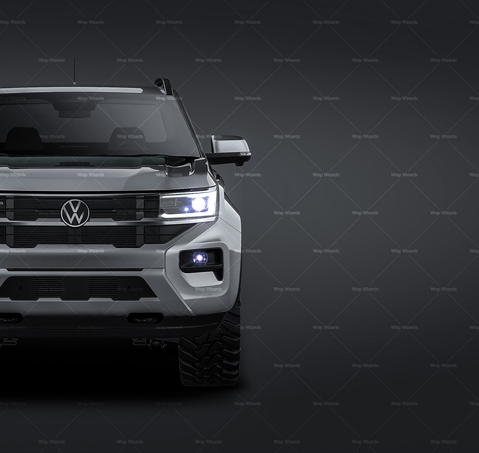 Volkswagen Amarok Aventura 2023 double cab glossy finish - all sides Car Mockup Template.psd